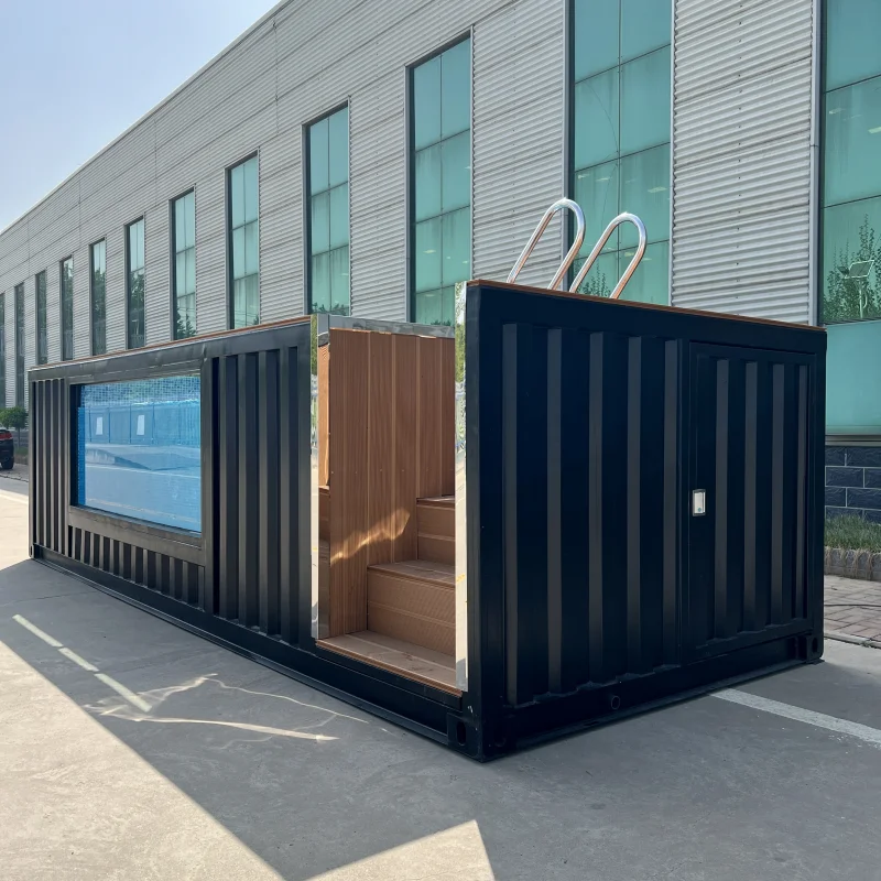 Factory pool �?black container with viewing window
