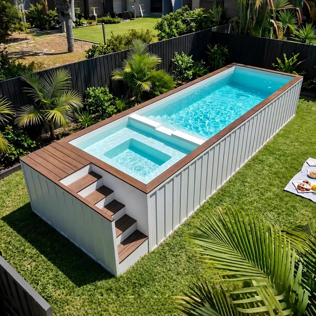 Backyard spa pool